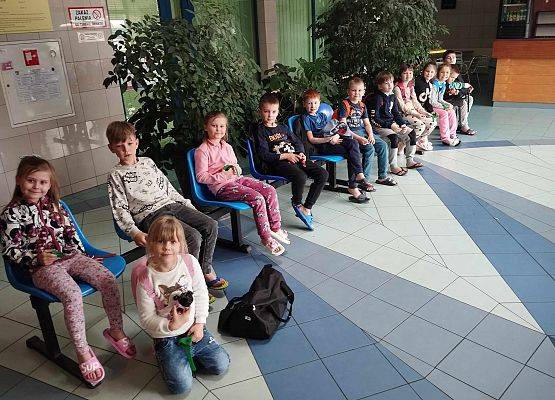 uczniowie siedzą na krzesłach