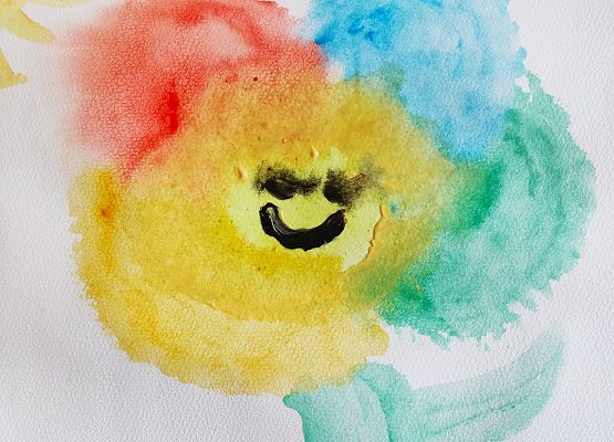 praca plastyczna wykonana techniką mokre na mokre