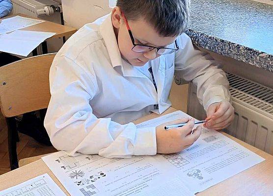 uczeń rozwiązuje zadania konkursowe