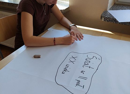 uczennica wykonuje zadanie