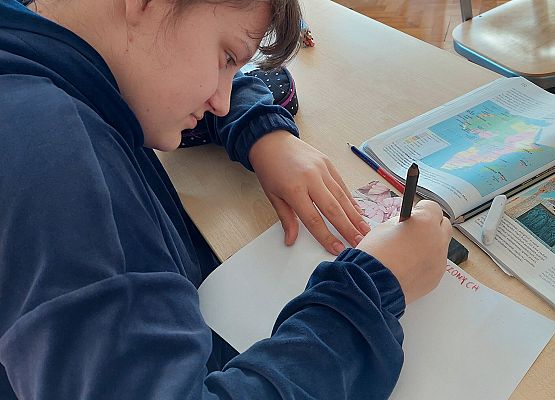 uczennica wykonuje zadanie