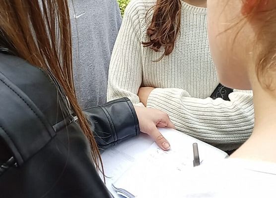 uczniowie w trakcie zajęć warsztatowych