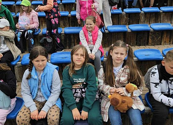 dzieci oglądają pokaz fok