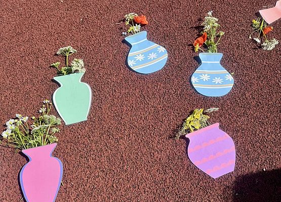 bukiety wykonane przez dzieci