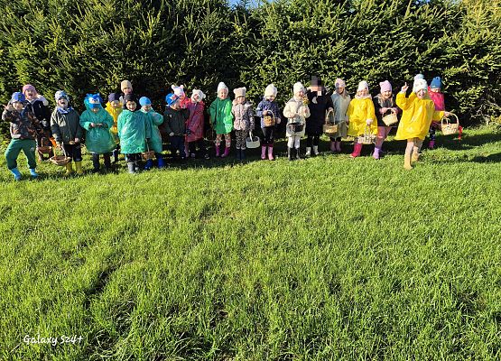 dzieci podczas grzybobrania