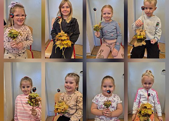 przedszkolaki prezentują dary jesieni