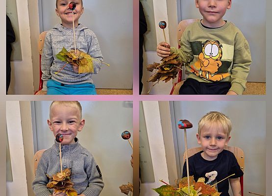 przedszkolaki prezentują dary jesieni