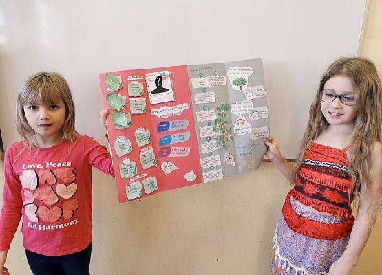 uczennice prezentują pracę