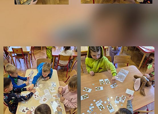 kolaż zdjęć - dzieci podczas zajęć