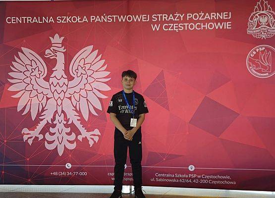 Grafika 1: Sukces ucznia naszej szkoły w Finale Centralnym Ogólnopolskiego Turnieju Wiedzy Pożarniczej