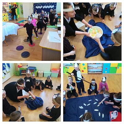 Grafika #0: Dzień Pingwina - Sówki odszukują zagubione pingwiny.