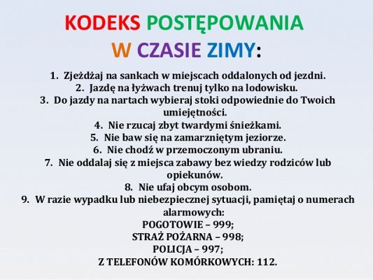 Grafika #4: Bezpieczeństwo podczas ferii zimowych