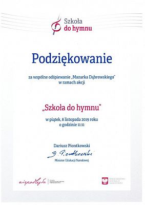 Grafika #0: "Szkoła do hymnu"