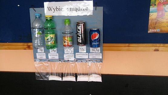 Grafika #6: Ile cukru "ukrywa" się w napojach? - sprawdzała kl. IIIa na lekcji przyrody