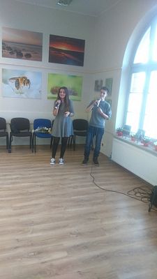 Grafika #0: Występy naszych uczniów podczas wystawy prac Marzeny Kotłowskiej na Stacji Kultura w Lęborku