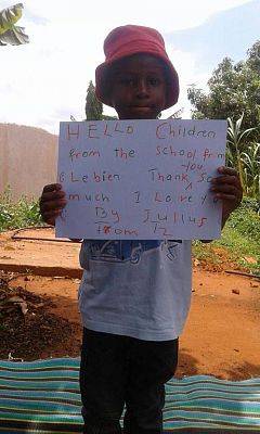 Grafika #6: Podziękowanie od Juliusa, sześcioletniego chłopca z Tanzanii.