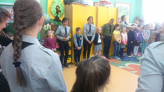 Grafika #13: Harcerze z wizytą w Zespole Szkół w Nowej Wsi Lęborskiej