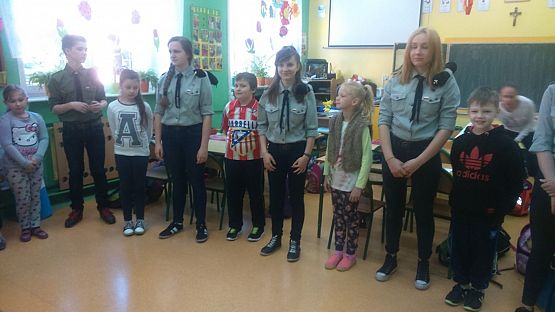 Grafika #12: Harcerze z wizytą w Zespole Szkół w Nowej Wsi Lęborskiej