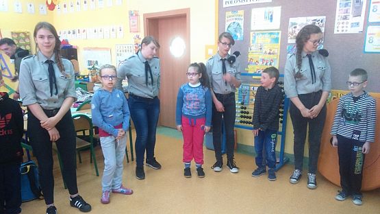 Grafika #11: Harcerze z wizytą w Zespole Szkół w Nowej Wsi Lęborskiej