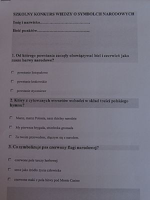 Grafika #2: Konkurs wiedzy o symbolach narodowych