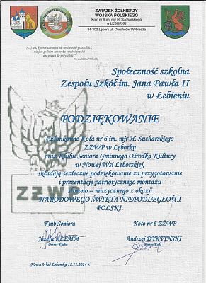 Grafika #27: Młodzież naszej szkoły gościnnie wystąpiła w Zespole Szkół w Garczegorzu i Gminnym Ośrodku Kultury w Nowej Wsi Lęborskiej z programem patriotycznym